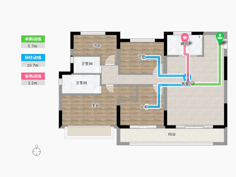 安徽省-阜阳市-华鸿鸿樾府-96.00-户型库-动静线