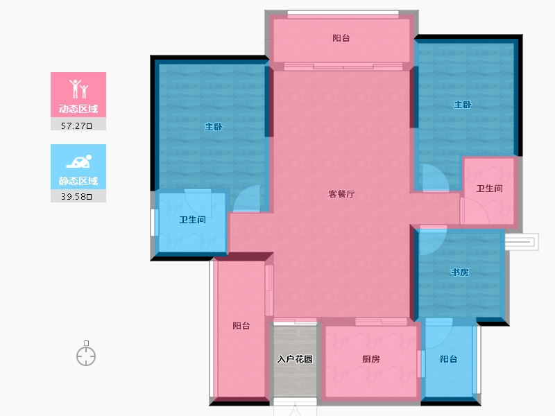 四川省-资阳市-博邦紫韵东城-88.99-户型库-动静分区