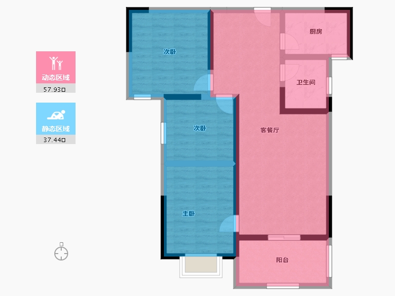 河南省-周口市-佳利名邸-84.60-户型库-动静分区