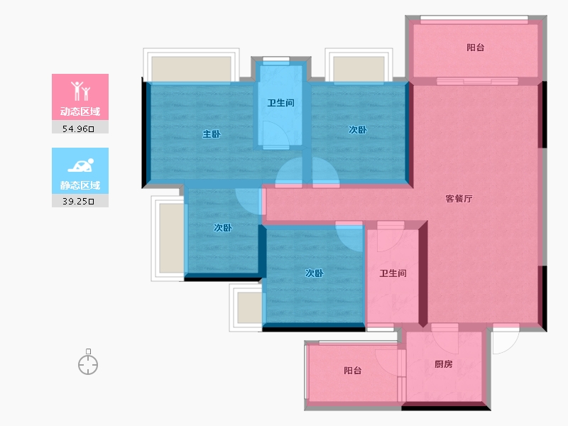 四川省-资阳市-博邦紫韵东城-82.63-户型库-动静分区