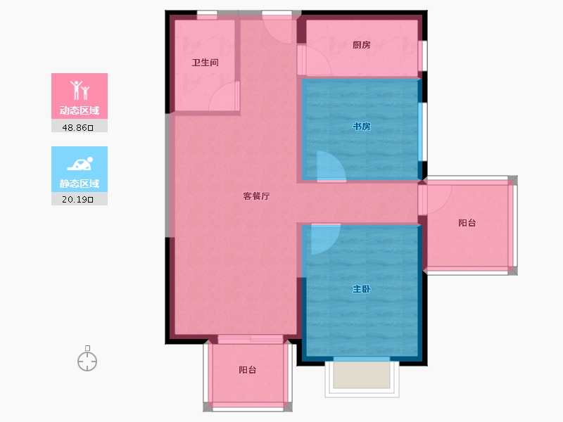 广西壮族自治区-南宁市-旭辉五象臻悦-61.29-户型库-动静分区