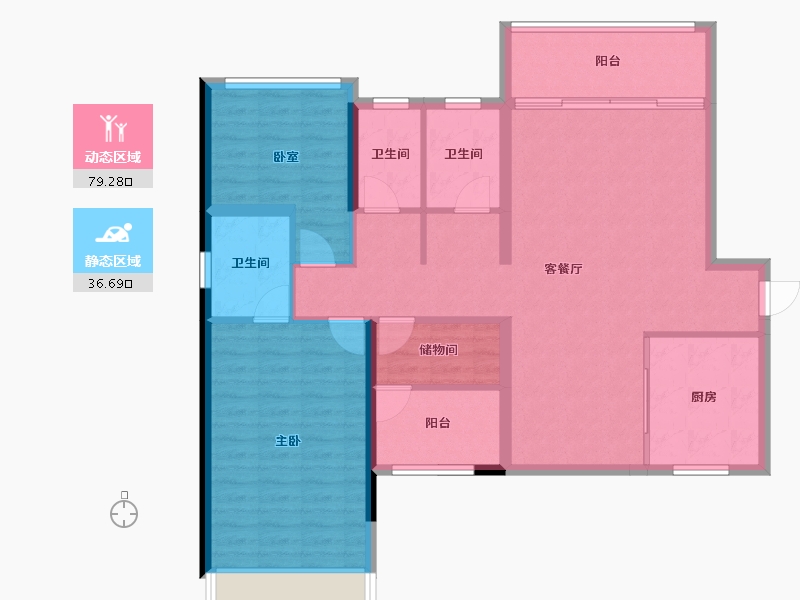 湖南省-常德市-临澧合兴新城-104.68-户型库-动静分区