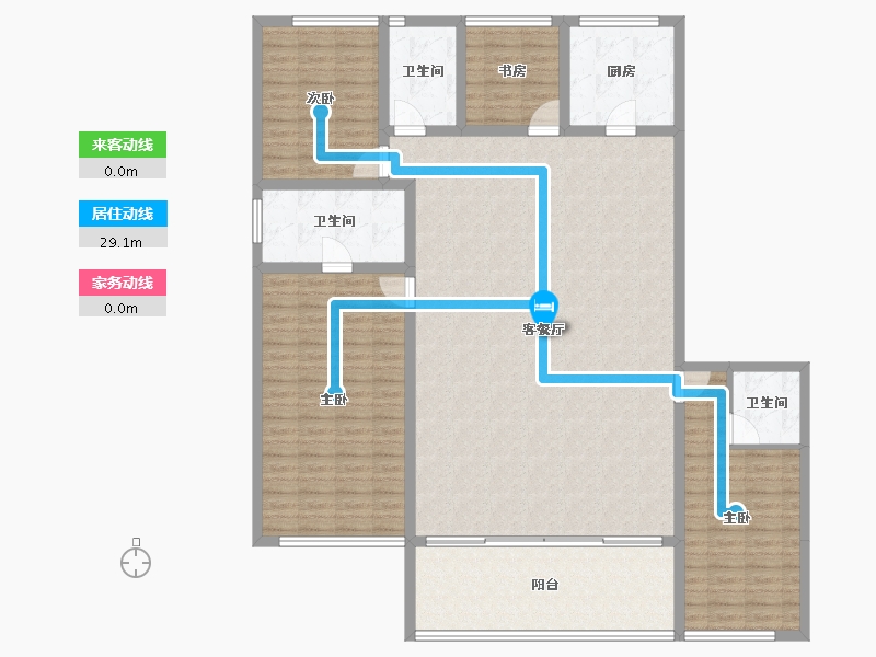 浙江省-宁波市-绿城春熙潮鸣-166.66-户型库-动静线