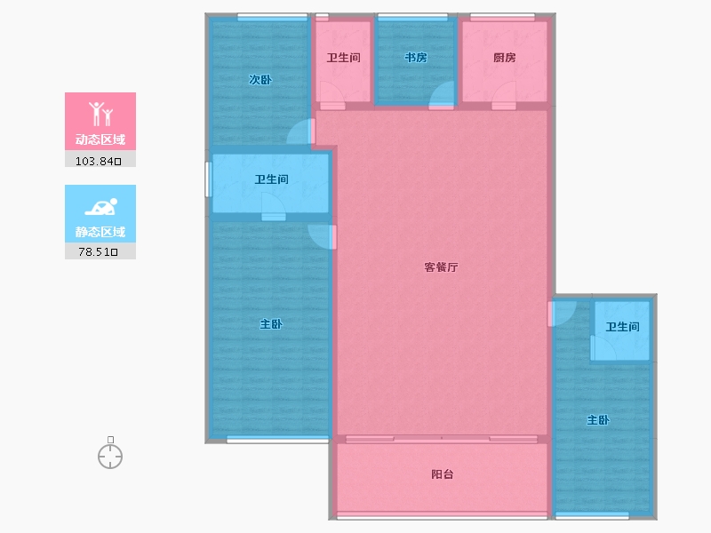 浙江省-宁波市-绿城春熙潮鸣-166.66-户型库-动静分区