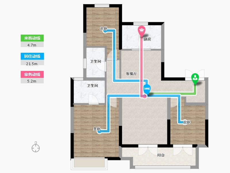 山东省-聊城市-民生金科集美壹品-104.00-户型库-动静线