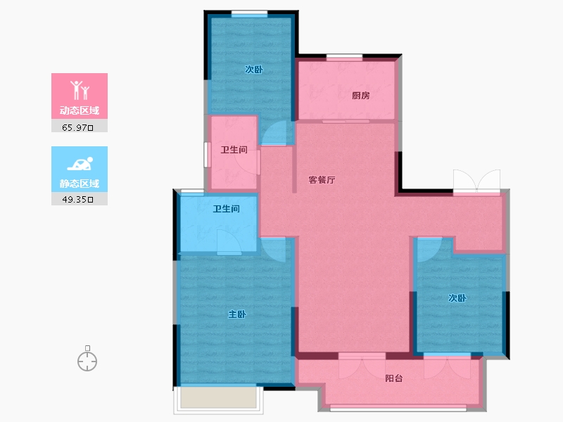 山东省-聊城市-民生金科集美壹品-104.00-户型库-动静分区