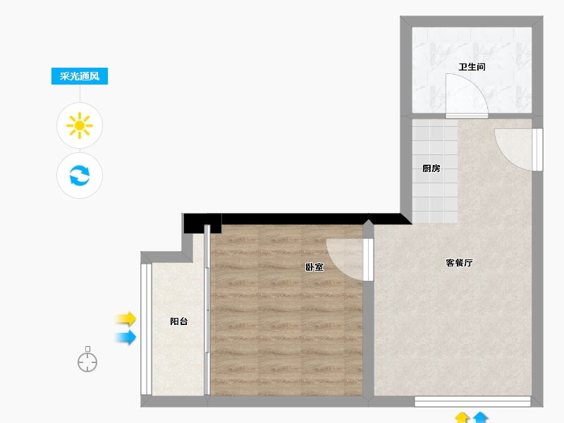 湖北省-黄冈市-浠水·润达国际-43.87-户型库-采光通风