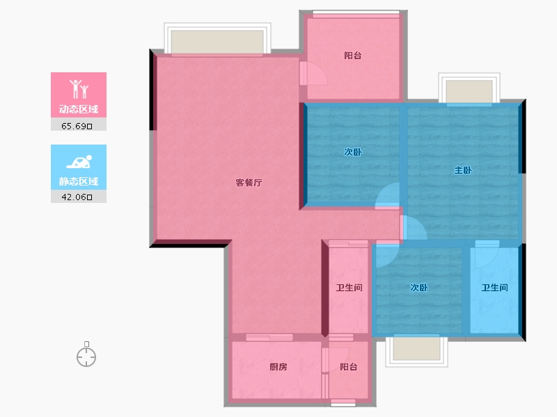 广东省-江门市-松鹤国际新城-95.19-户型库-动静分区