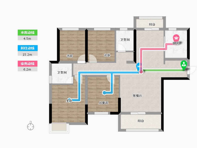 湖南省-长沙市-中建·璟和城-105.86-户型库-动静线