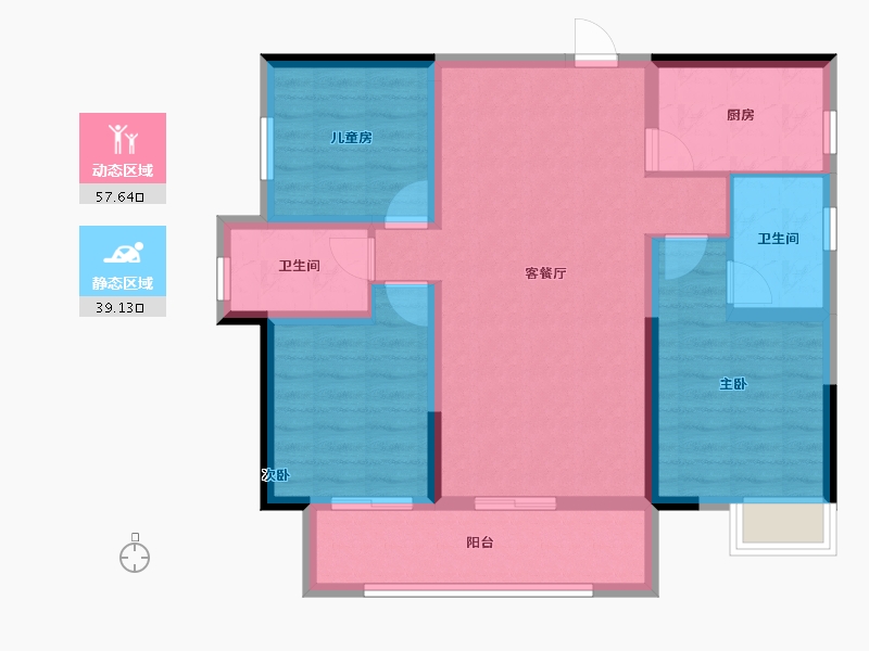 湖南省-长沙市-中建·璟和城-86.01-户型库-动静分区