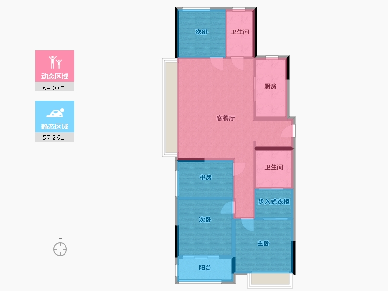 浙江省-杭州市-万象城幸福里-110.00-户型库-动静分区