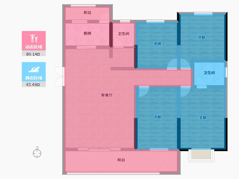 安徽省-池州市-滨江时代广场-128.00-户型库-动静分区