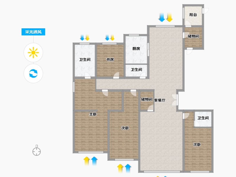 河北省-保定市-中翔兰溪九章-252.29-户型库-采光通风