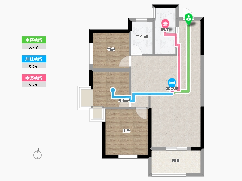 湖南省-长沙市-中建·璟和城-72.07-户型库-动静线