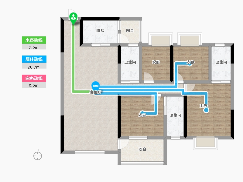 广东省-江门市-松鹤国际新城-113.87-户型库-动静线