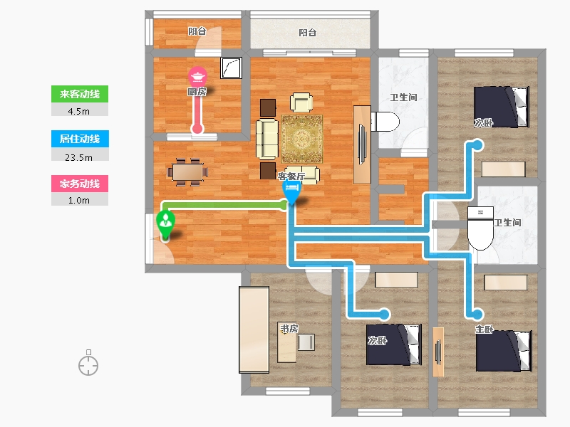 云南省-大理白族自治州-万花春天-102.47-户型库-动静线