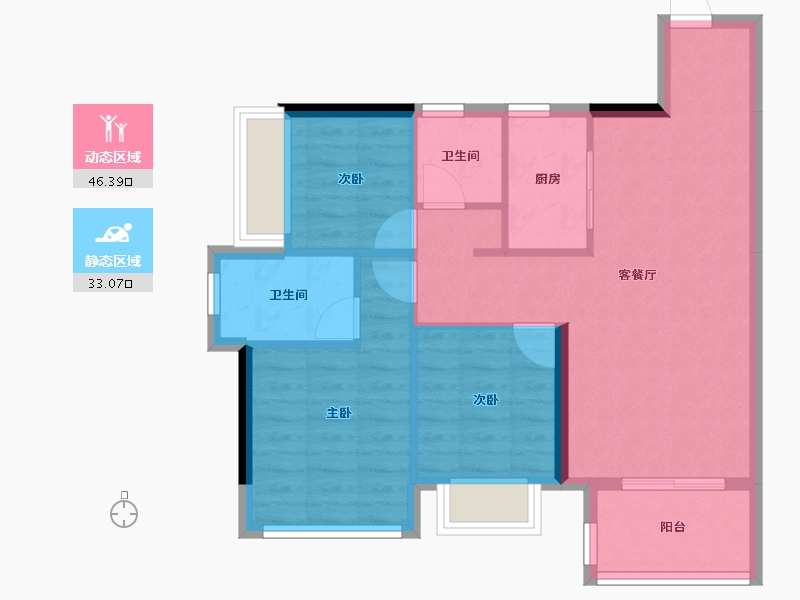 广西壮族自治区-贵港市-盛世臻山府-71.31-户型库-动静分区