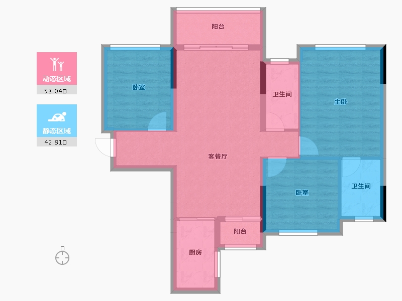 四川省-乐山市-印象·御景天峰-86.09-户型库-动静分区