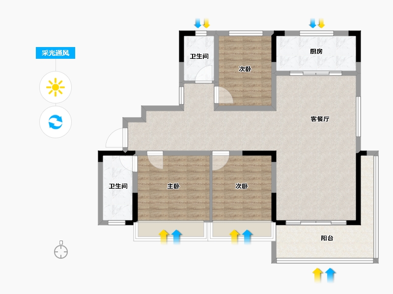 河南省-周口市-奥特莱斯望京府-112.01-户型库-采光通风