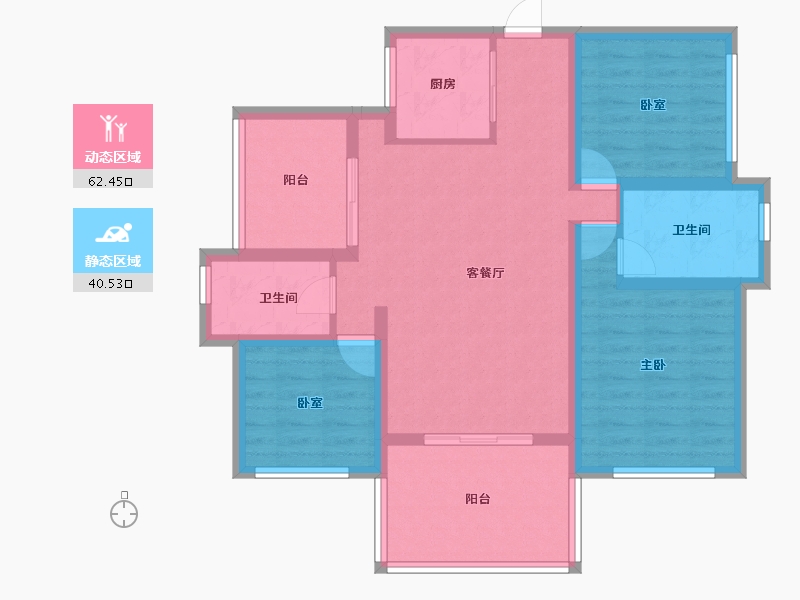 四川省-绵阳市-三汇四季公园-91.40-户型库-动静分区