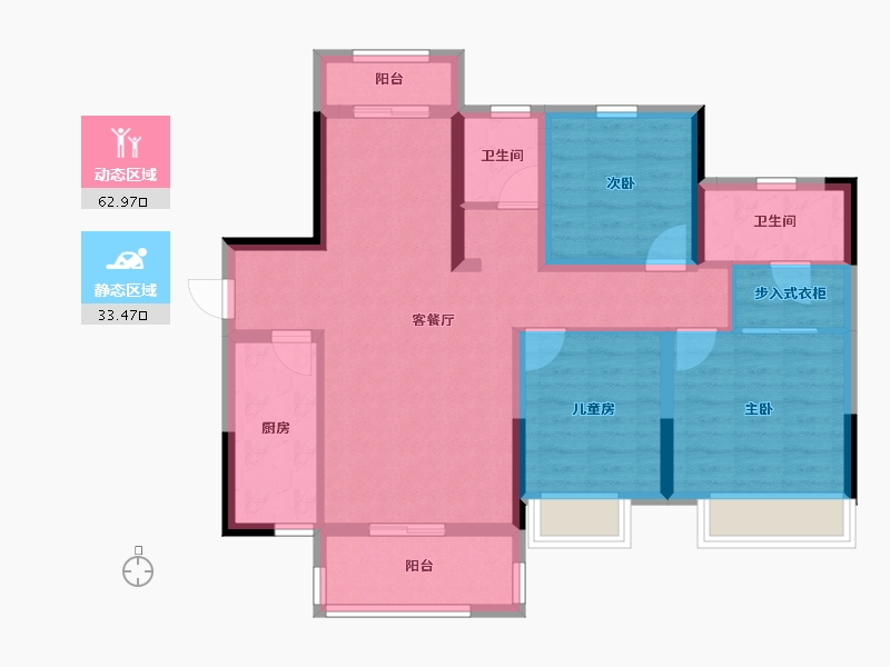 湖南省-长沙市-中建·璟和城-85.03-户型库-动静分区