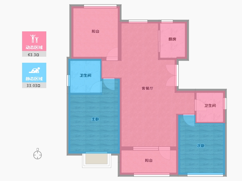 吉林省-吉林市-盈胜春晓-86.09-户型库-动静分区