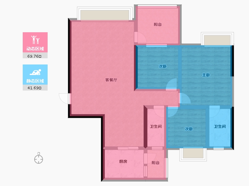 广东省-江门市-松鹤国际新城-98.85-户型库-动静分区