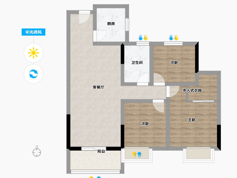 安徽省-池州市-安东盛禧嘉园-77.34-户型库-采光通风