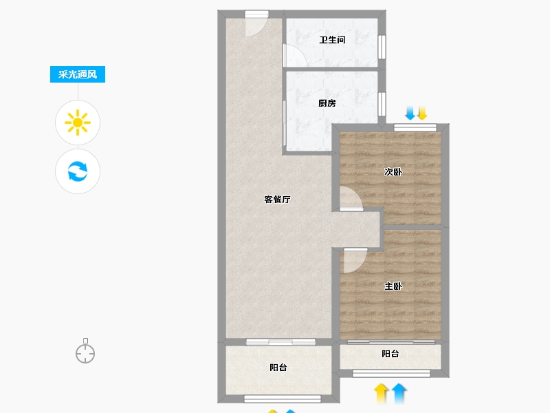 上海-上海市-招商虹玺-71.20-户型库-采光通风