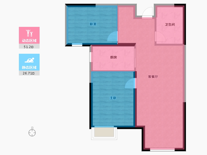 内蒙古自治区-包头市-包头恒大学府-70.40-户型库-动静分区