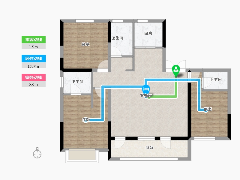 吉林省-吉林市-泊逸·天玺甲第-94.23-户型库-动静线