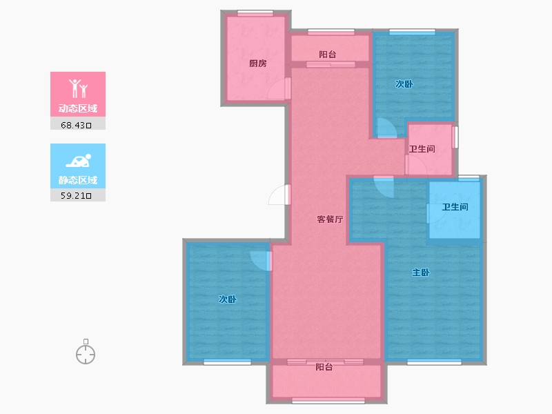 河南省-安阳市-宏达梦想城-113.87-户型库-动静分区