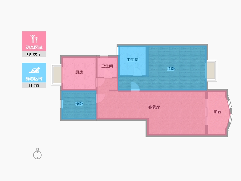 安徽省-宿州市-恒福新城-90.00-户型库-动静分区