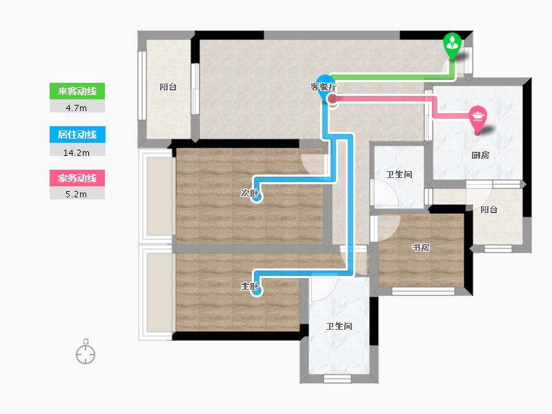 重庆-重庆市-北辰悦来壹号-75.20-户型库-动静线