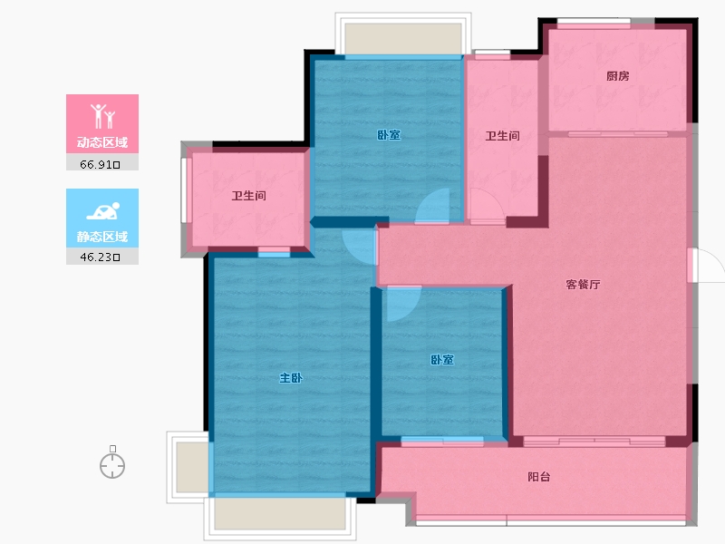 安徽省-淮北市-华松·葳墅颐景南区-101.78-户型库-动静分区