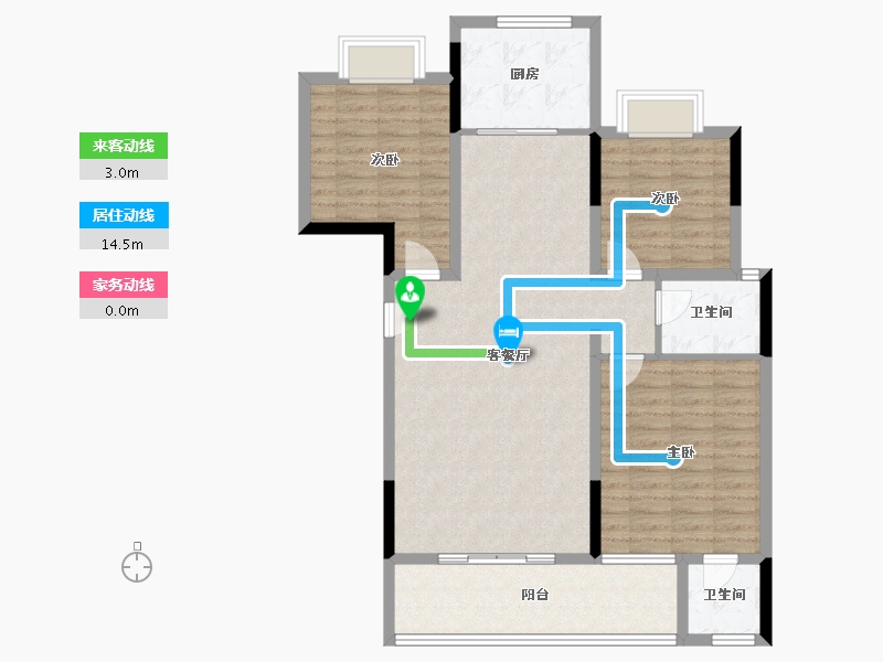 陕西省-汉中市-东关世纪新城-101.96-户型库-动静线