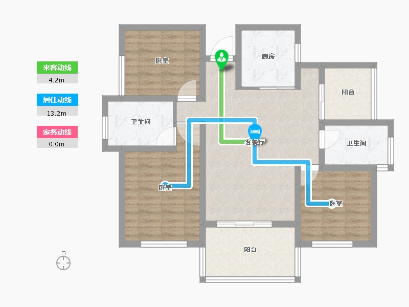 四川省-绵阳市-三汇四季公园-86.76-户型库-动静线