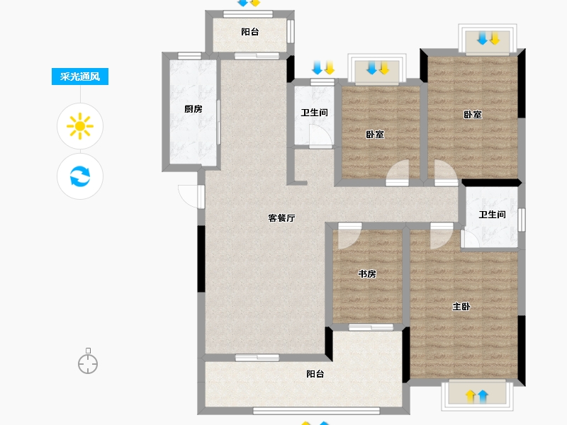 广西壮族自治区-桂林市-昭州鑫城C4区-116.02-户型库-采光通风