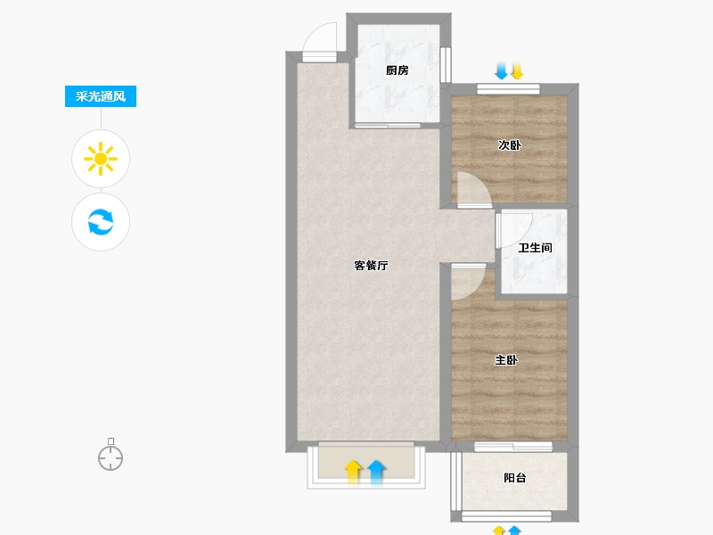 河北省-保定市-中新健康城中新悦上-53.78-户型库-采光通风