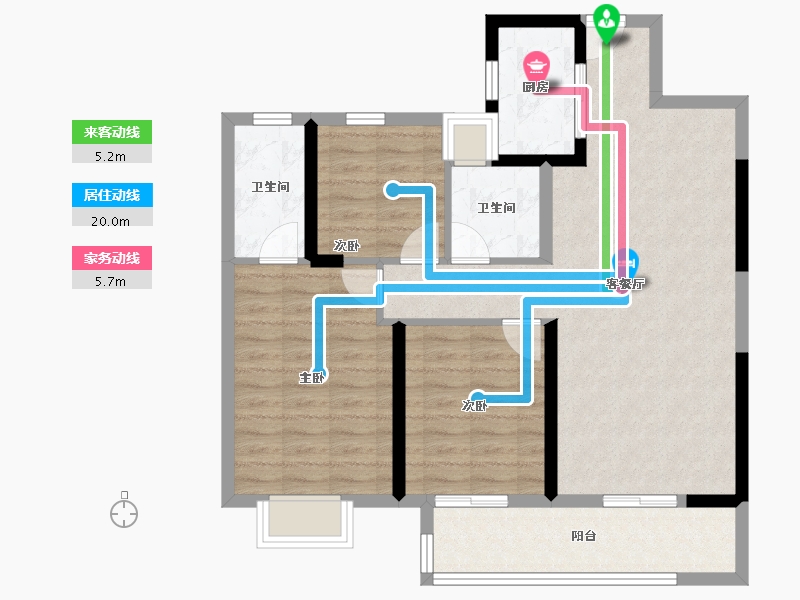 湖南省-长沙市-大汉汉府-88.14-户型库-动静线