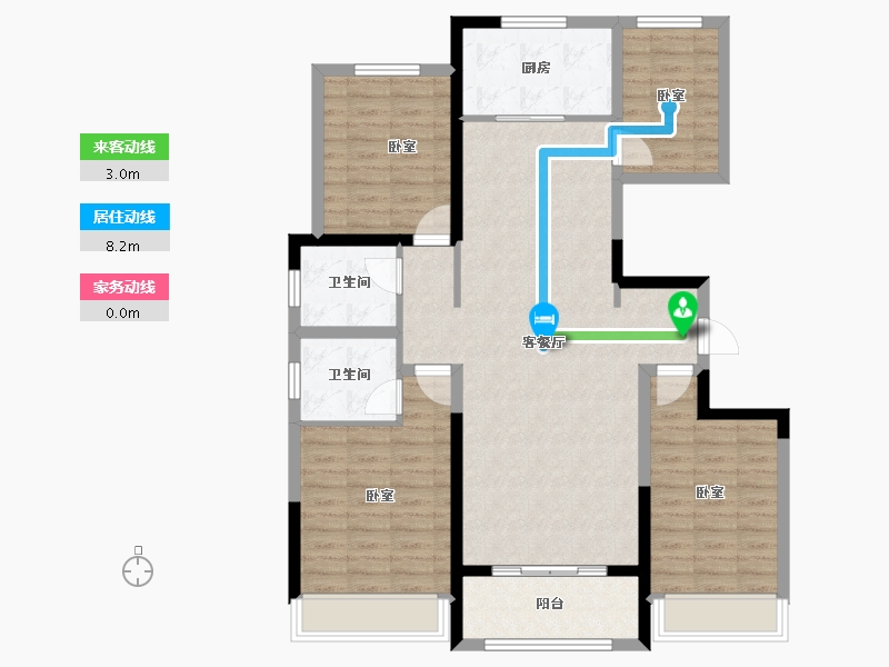 陕西省-咸阳市-永安居-108.80-户型库-动静线