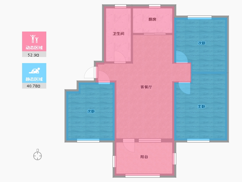 山东省-威海市-逸龙湾小区-84.00-户型库-动静分区