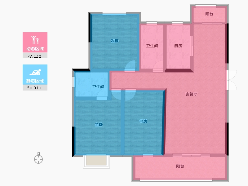 安徽省-池州市-滨江时代广场-110.41-户型库-动静分区