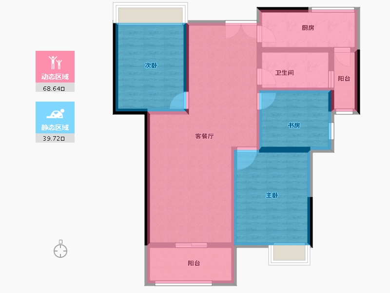 安徽省-池州市-滨江时代广场-96.46-户型库-动静分区