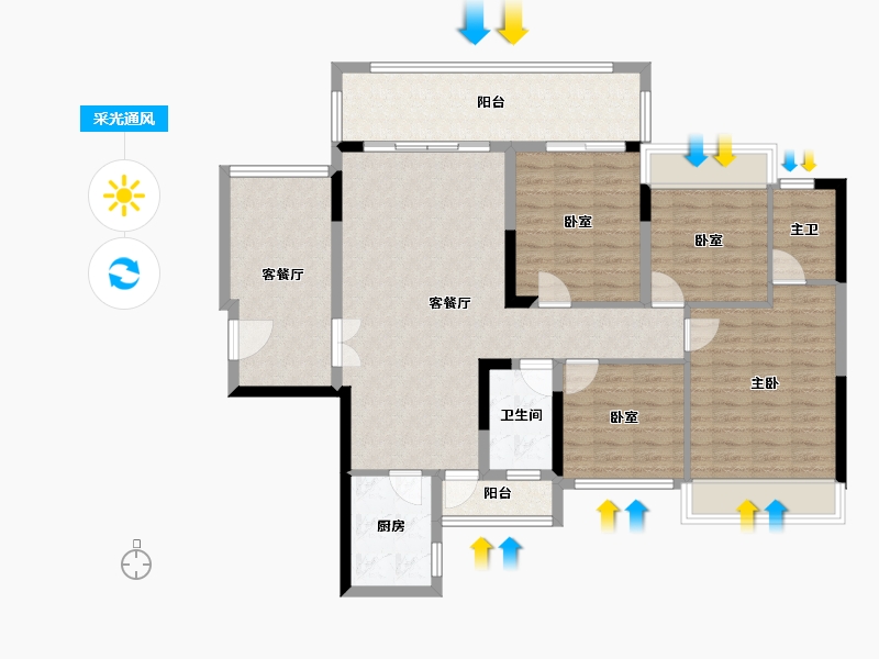 广西壮族自治区-来宾市-猎天·地王华府-116.28-户型库-采光通风