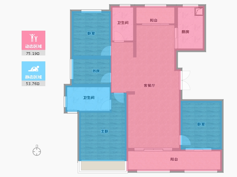 山东省-济宁市-城投绿城·湖畔雲庐-115.61-户型库-动静分区