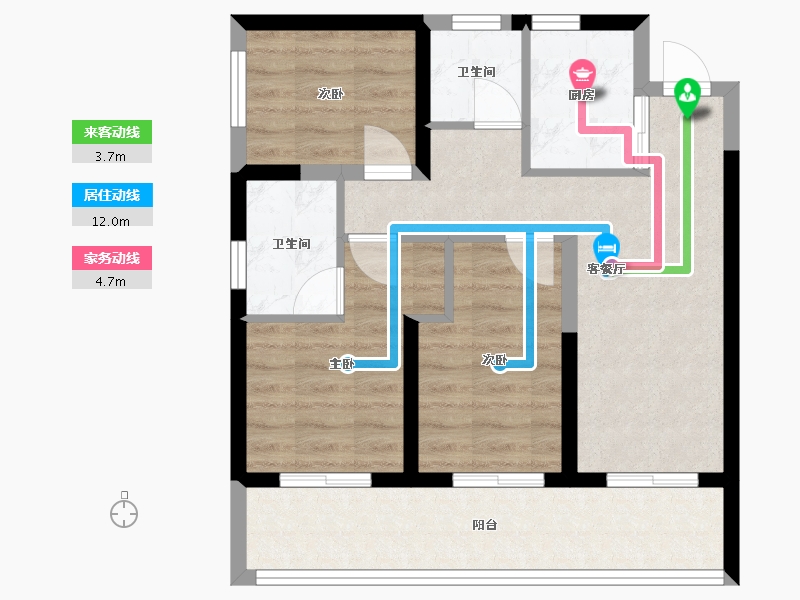 广西壮族自治区-北海市-龍胤银滩天际-64.06-户型库-动静线