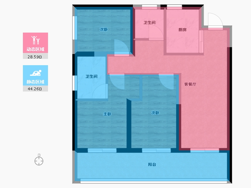 广西壮族自治区-北海市-龍胤银滩天际-64.06-户型库-动静分区