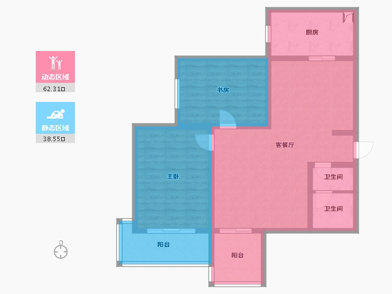 陕西省-西安市-省直机关三爻小区-A区-90.00-户型库-动静分区