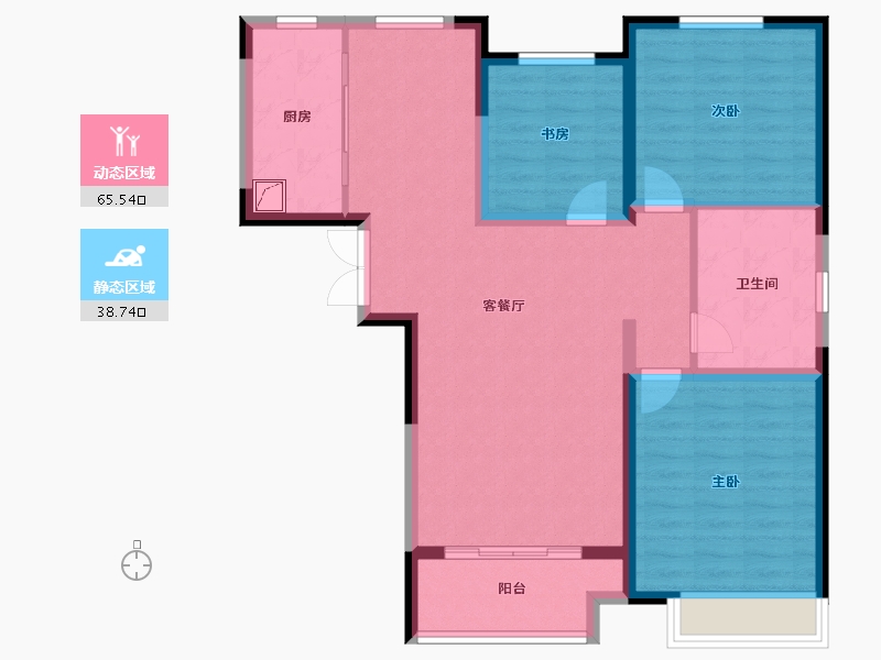 河南省-新乡市-正弘悦云境-93.61-户型库-动静分区